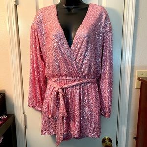 Pink Sequin Romper